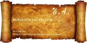 Wohlstein Anita névjegykártya
